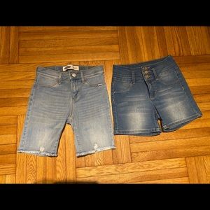 Bundle of 2 pairs of denim shorts sz 10 girls